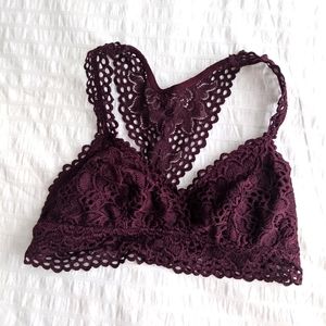 Aerie Burgundy/wine Lace Bralette
